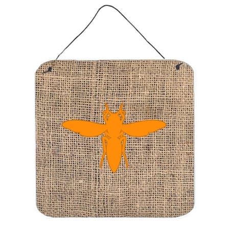 Yellow Jacket Burlap And Orange Aluminium Metal Wall Or Door Hanging Prints - 6 X 6 In.